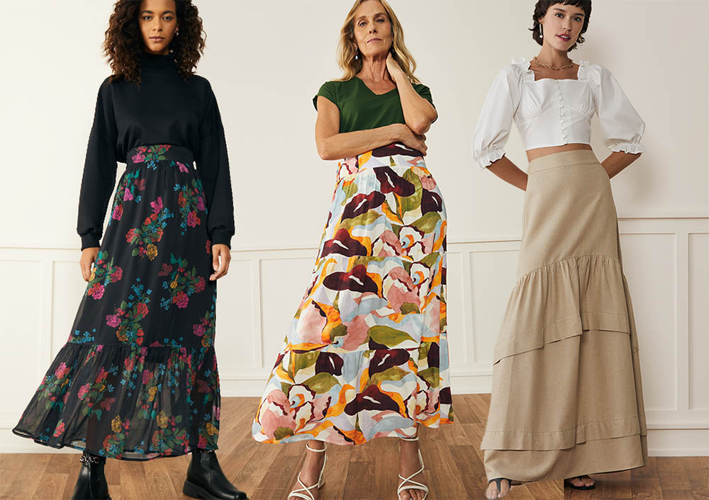 Combine sua Saia Longa: Ideias de Looks para Todas as Estações