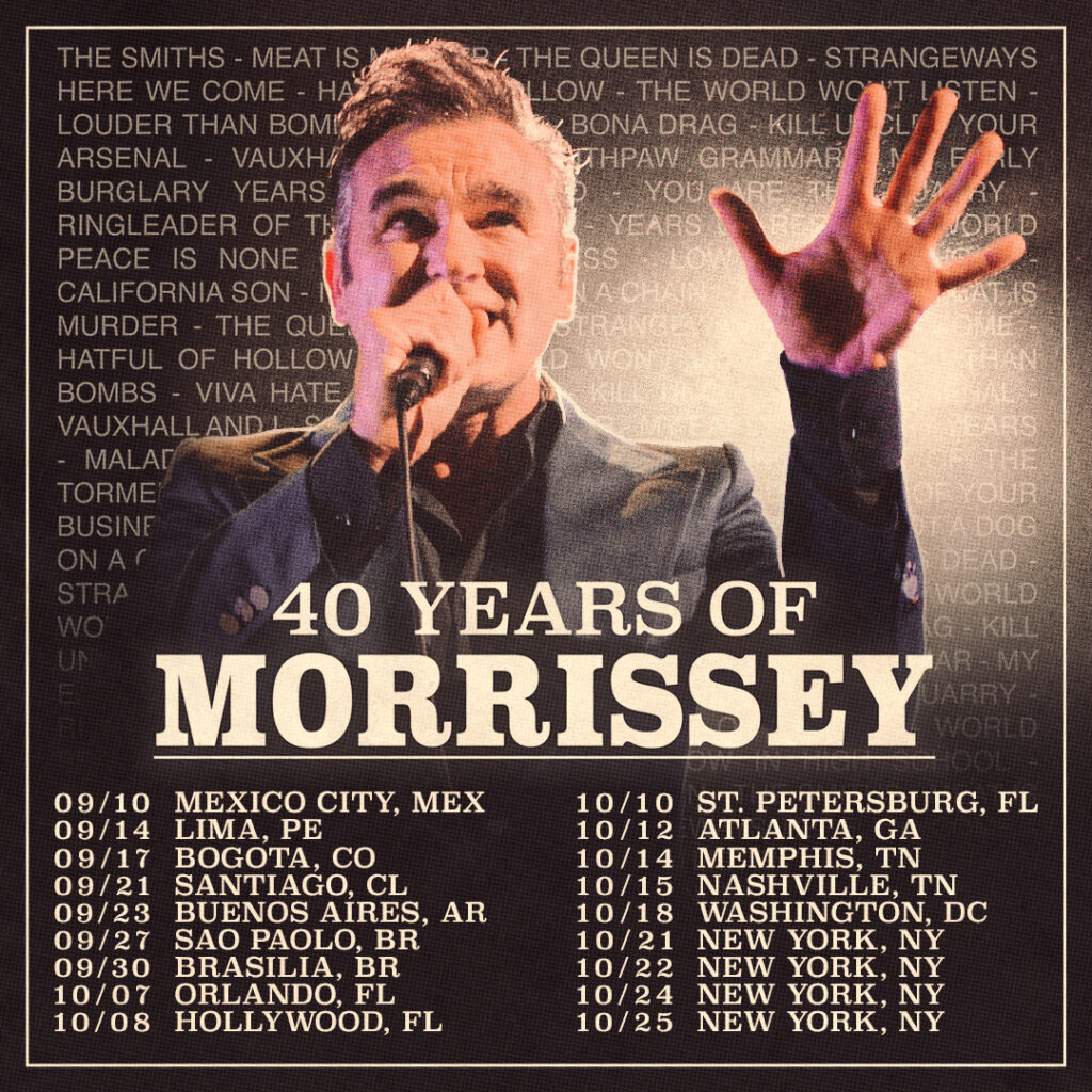 Show do Morrissey em São Paulo: Qual o local e horário? Encontre todas as informações!