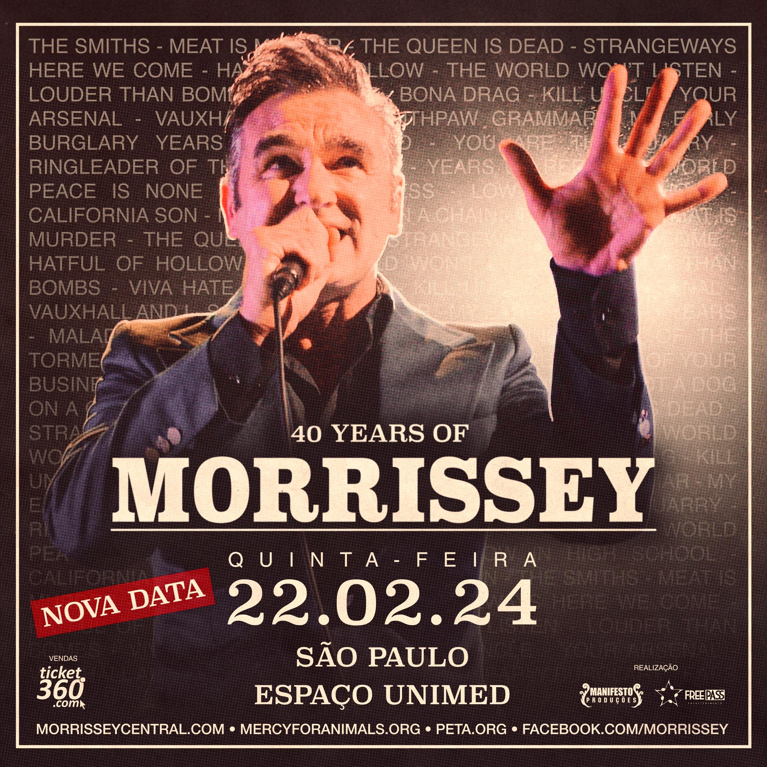 Show do Morrissey em São Paulo: Qual o local e horário? Encontre todas as informações!