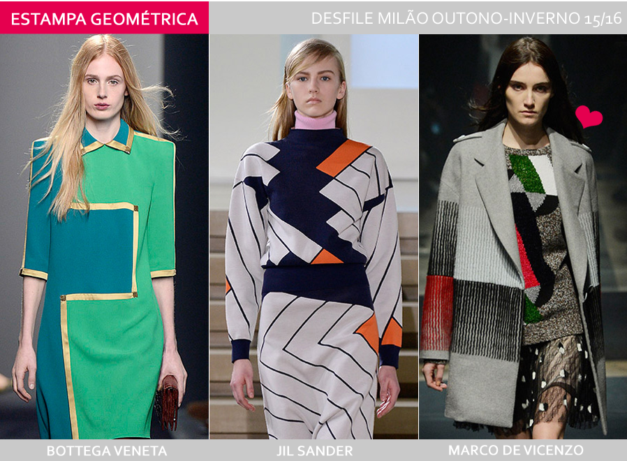 Roupas com estampas geométricas no desfile: veja como usar essa tendência super moderna.