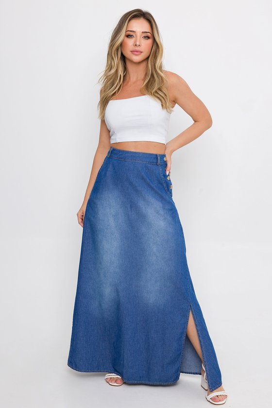Qual melhor marca de Saia Jeans Longa com Fenda? Veja top escolhas!