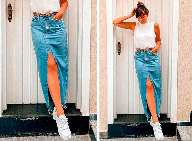 Saia jeans longa com fenda como escolher o modelo perfeito para arrasar