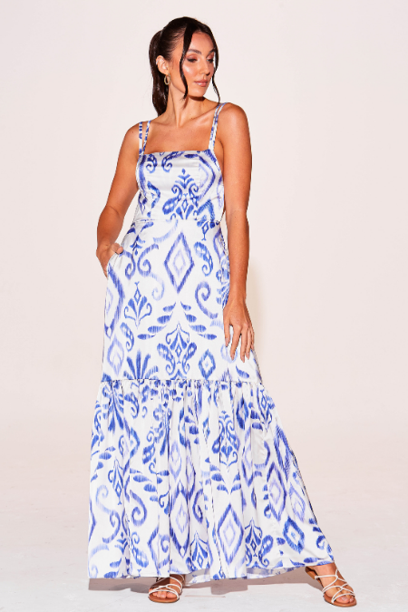 Vestido azul e branco onde encontrar os melhores modelos online