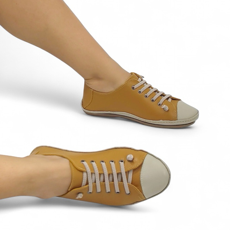 Tênis mostarda feminino barato onde comprar online com desconto?