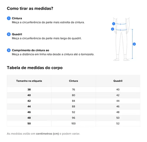 Qual tamanho de calça jeans zoomp masculino para mim? (Descubra a medida certa)